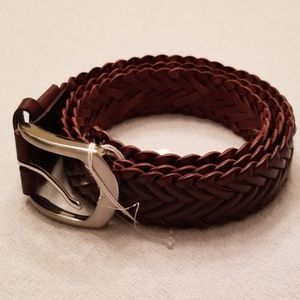 ⬇️Vera Pelle 💯 Genuine Braided Leather Brown Belt